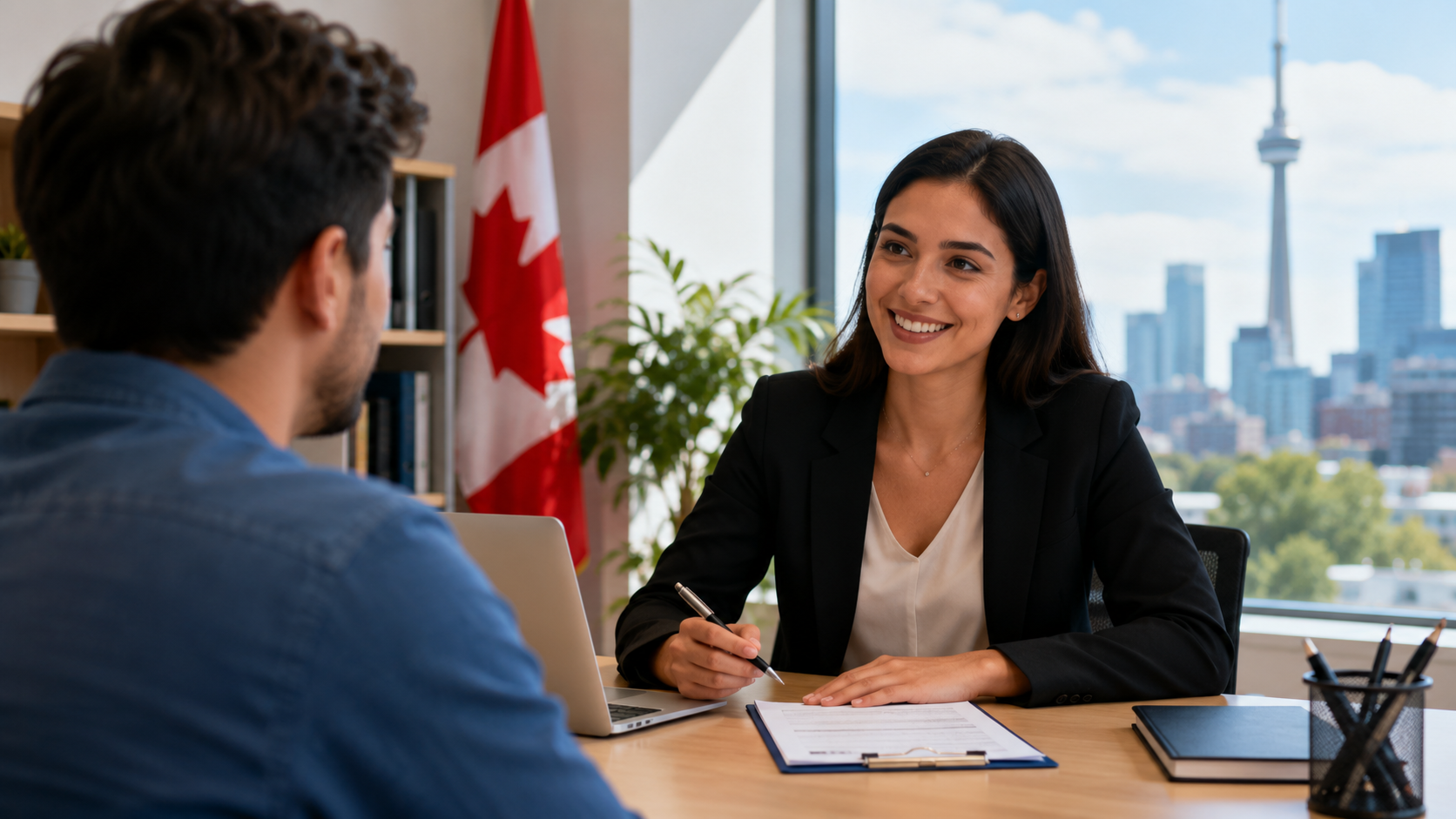 Jobs in Canada for newcomers meeting with a Canadian employment advisor