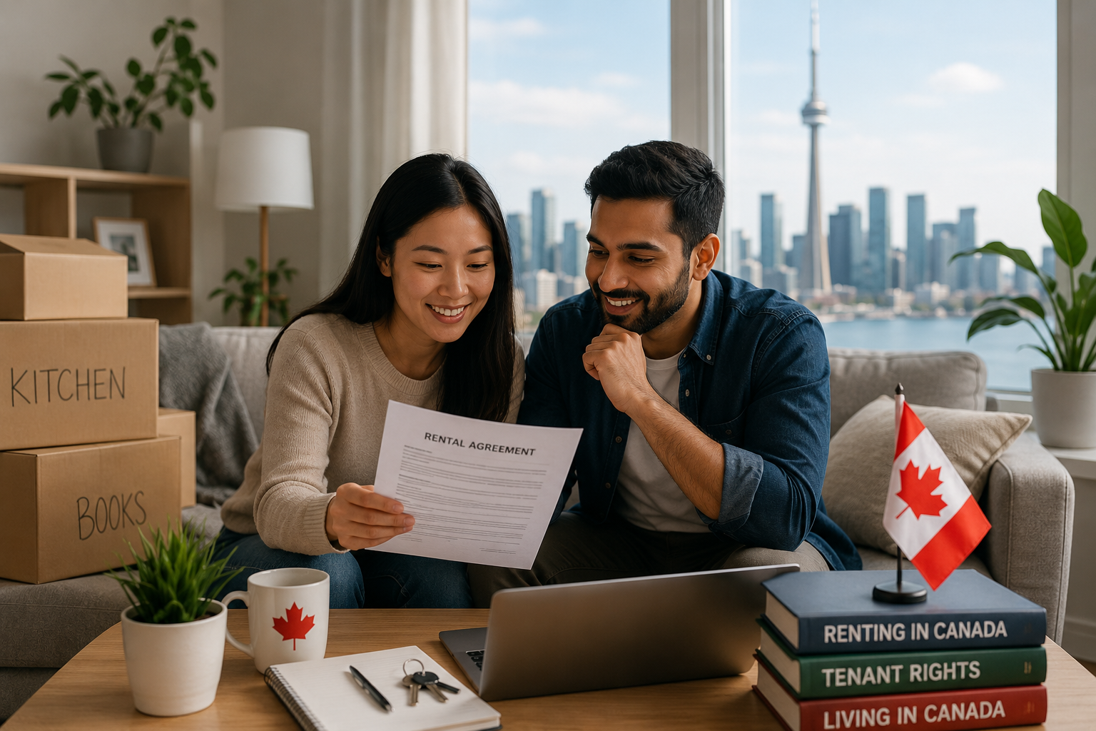 Modern Canadian home interior illustrating housing and living costs for newcomers in Canada