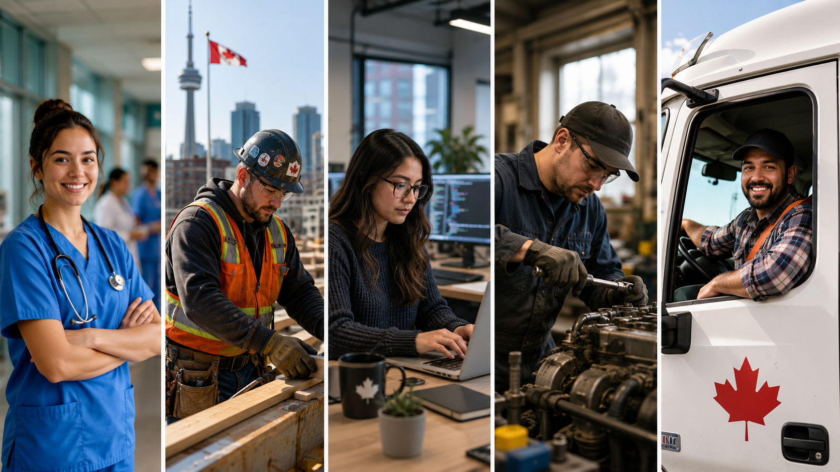 Canadian workers in healthcare, construction, technology, skilled trades and transportation