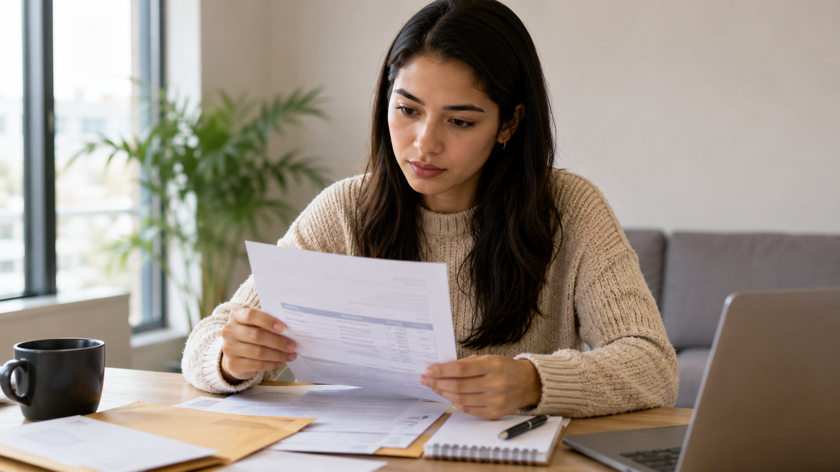 Newcomer reviewing documents that may be used as proof of address in Canada