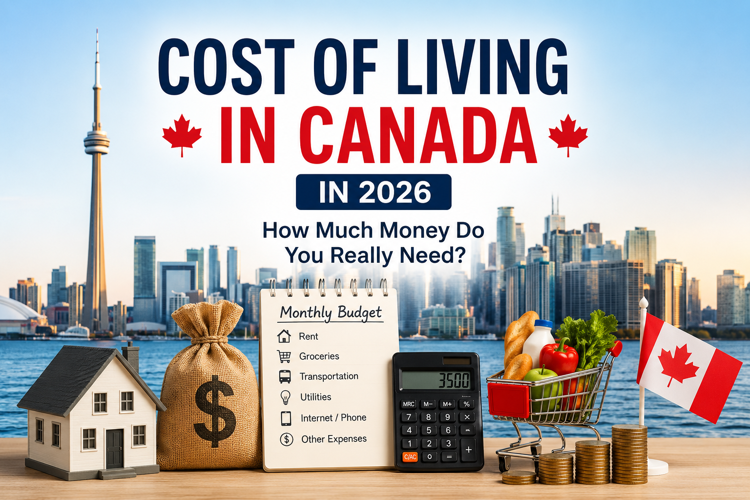 Cost of living in Canada in 2026 including housing, groceries, transportation and monthly budget expenses