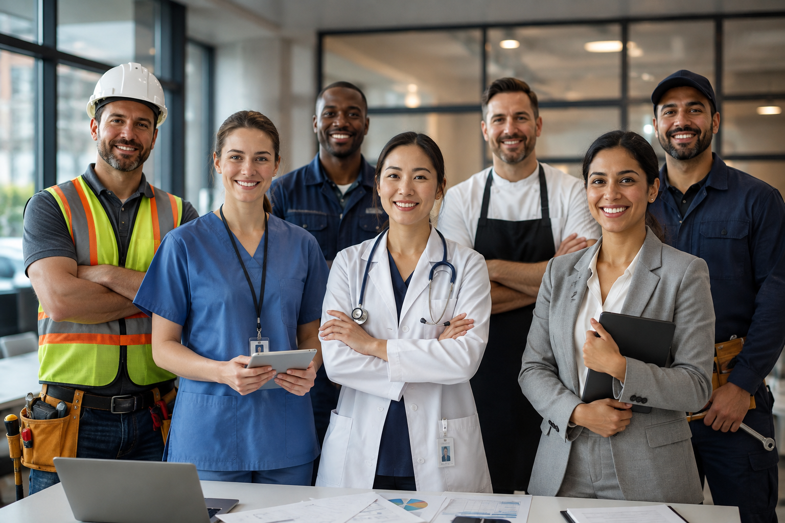Workers from different in-demand professions in Canada in 2026
